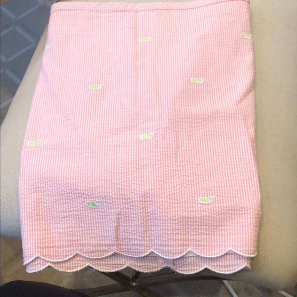 Vineyard Vines pink and green seersucker skirt
